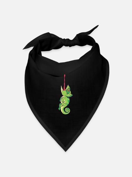 Chamäleon - Bandana Dreieckstuch - Schwarz