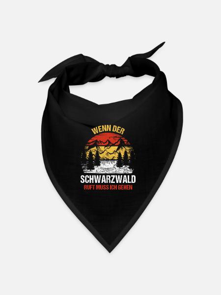 Schwarzwald Schwarzwälder Geschenk - Bandana Dreieckstuch - Schwarz