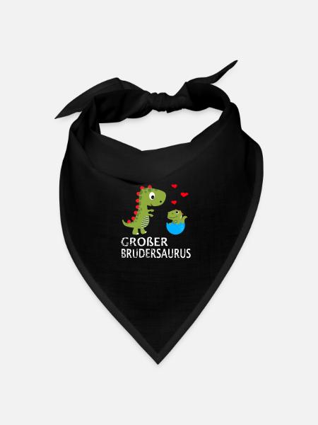 Großer Brudersaurus T-Rex Geschenk für Schwangere - Bandana Dreieckstuch - Schwarz