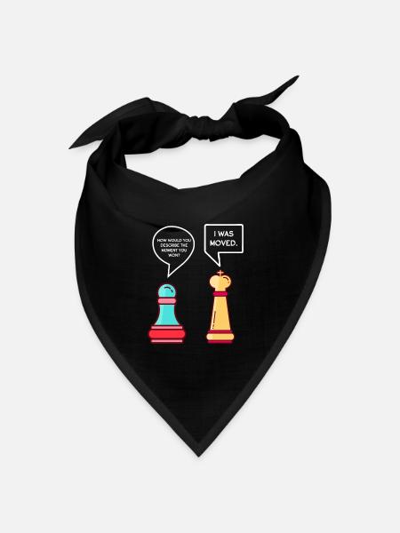 Lustige Schachfiguren - Bandana Dreieckstuch - Schwarz