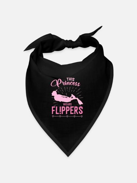 This princess wears flippers - Taucherin - Bandana Dreieckstuch - Schwarz