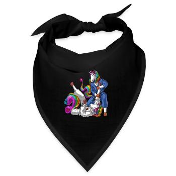 Einhorn Jiu-Jitsu Kämpfer - Bandana Dreieckstuch - Schwarz - Vorne