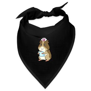 Meerschweinchen krankenschwester verkleidet - Bandana Dreieckstuch - Schwarz - Vorne