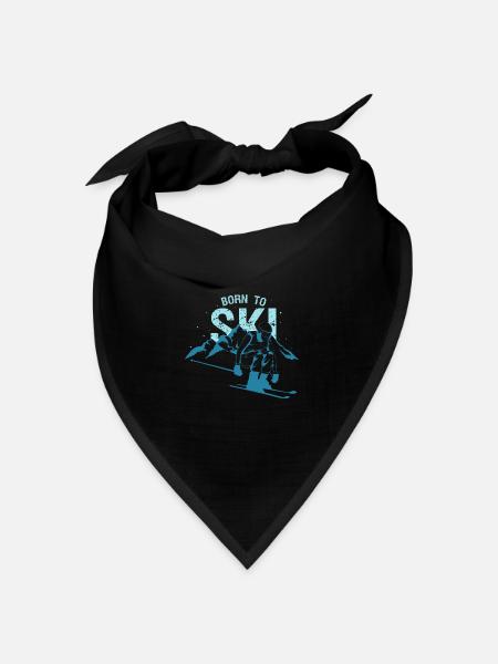Born to Ski - Bandana Dreieckstuch - Schwarz