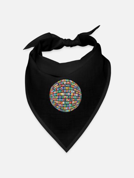 Flaggen der Länder Nationale patriotische Weltfarb - Bandana Dreieckstuch - Schwarz