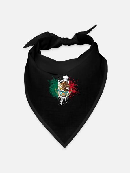 Mexiko Flagge Adler Wappen - Bandana Dreieckstuch - Schwarz