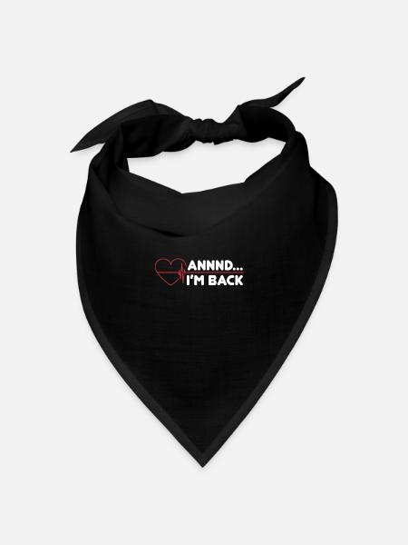 Herzinfarkt Überlebender Genesung Patient - Bandana Dreieckstuch - Schwarz