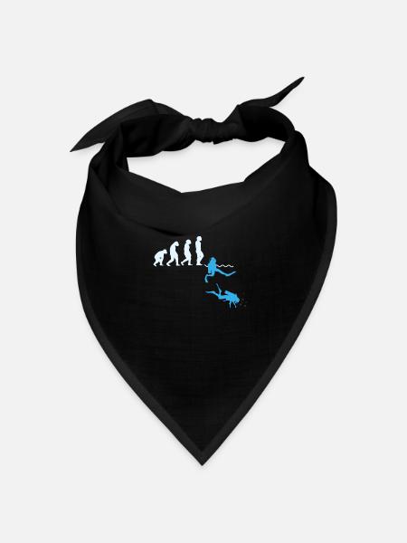 Taucher Evolution Shirt Geschenk Tauchen - Bandana Dreieckstuch - Schwarz