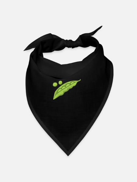 Erbsen Gemüse Geschenk Erbsen Kostüm - Bandana Dreieckstuch - Schwarz