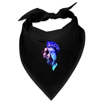 Stoikismus Marcus Aurelius Lila Universum Kunstwerk - Bandana Dreieckstuch - Schwarz - Vorne