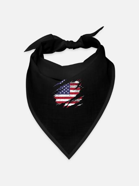 USA Flagge - Bandana Dreieckstuch - Schwarz