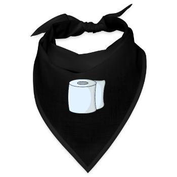 Toilettenpapier Klopapier - Bandana Dreieckstuch - Schwarz - Vorne