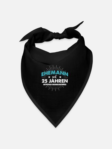 Silberhochzeit Geschenk 25 Jahre Hochzeitstag - Bandana Dreieckstuch - Schwarz