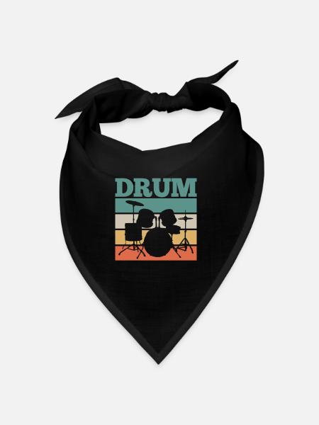 Schlagzeuger Schlagzeug Retro - Bandana Dreieckstuch - Schwarz