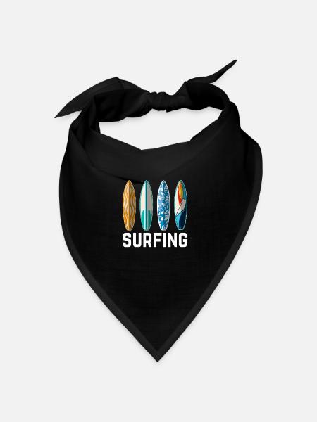 Surfen - Bandana Dreieckstuch - Schwarz