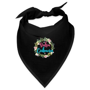 Salsa Cubana Cuba Kuba - Bandana Dreieckstuch - Schwarz - Vorne