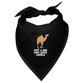 Nur Ein Mädchen Das Kamele Liebt Kamele Dromedare - Bandana Dreieckstuch - Schwarz - Vorne