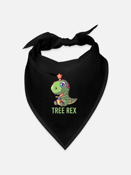 Süßes Tree Rex T-Rex Weihnachtsmann Geschenk Licht - Bandana Dreieckstuch - Schwarz