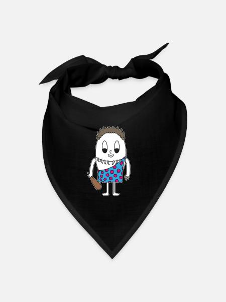 Steinzeitmann Ei - Bandana Dreieckstuch - Schwarz