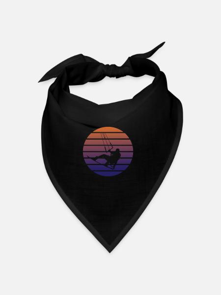 Kitesurfen - Bandana Dreieckstuch - Schwarz
