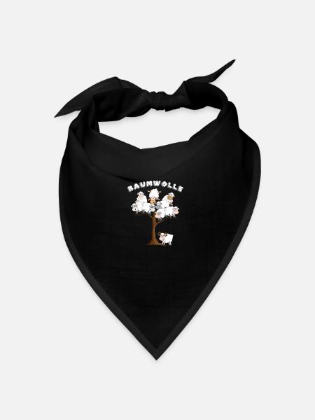Baumwolle als Schaf,super Geschenk als Schlafshirt - Bandana Dreieckstuch - Schwarz