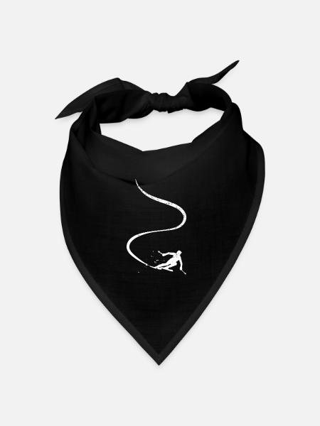 Skifahrer Abfahrt Berge Ski Sport Skier Skifahren - Bandana Dreieckstuch - Schwarz
