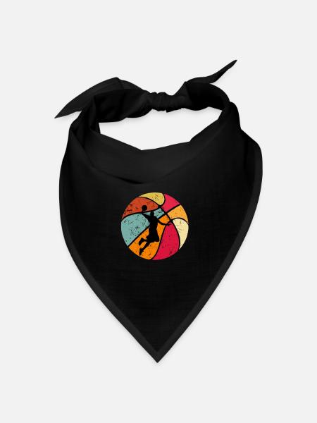 Basketball 70er 80er 90er Vintage Retro - Bandana Dreieckstuch - Schwarz