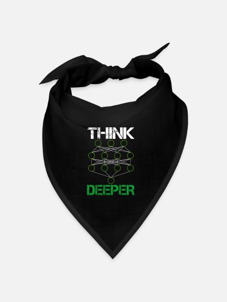 Künstliche Intelligenz think deeper Geschenk - Bandana Dreieckstuch - Schwarz