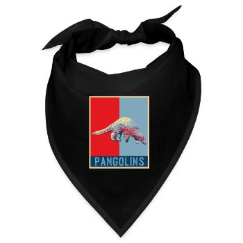 Schuppentier Geschenk Pangolin Tshirt Schuppentier - Bandana Dreieckstuch - Schwarz - Vorne