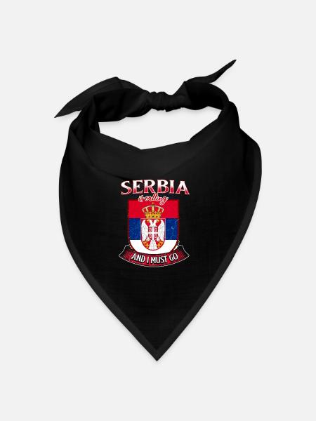 Serbien Wappen - Bandana Dreieckstuch - Schwarz