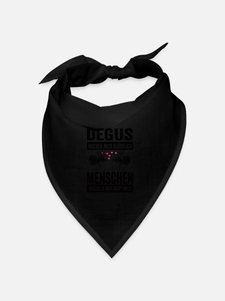 Degu Nagger Deguzucht Lustige Sprüche Geschenk - Bandana Dreieckstuch - Schwarz