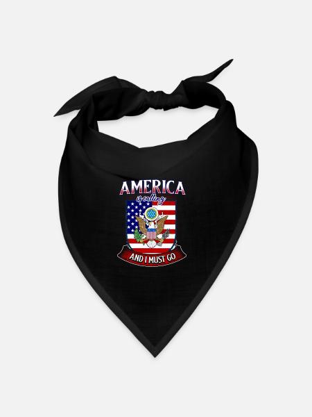 Amerika Fan - Bandana Dreieckstuch - Schwarz