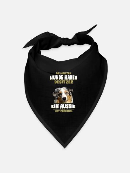 Australian Shepherd - Aussie Hund - Bandana Dreieckstuch - Schwarz