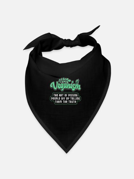 Veganer Vegan Veganerin Vegetarier Geschenkidee - Bandana Dreieckstuch - Schwarz