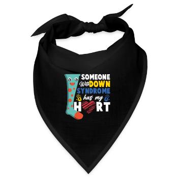 Down Syndrom Socke Herz Liebe Geschenk - Bandana Dreieckstuch - Schwarz - Vorne