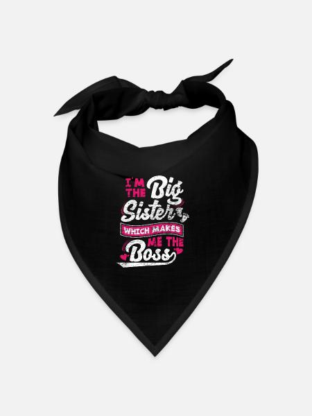 Schwester Geburts Geschwister Chef - Bandana Dreieckstuch - Schwarz
