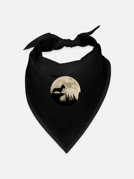 Dackel Rauhaar Teckel Dachshund Mond Geschenk - Bandana Dreieckstuch - Schwarz