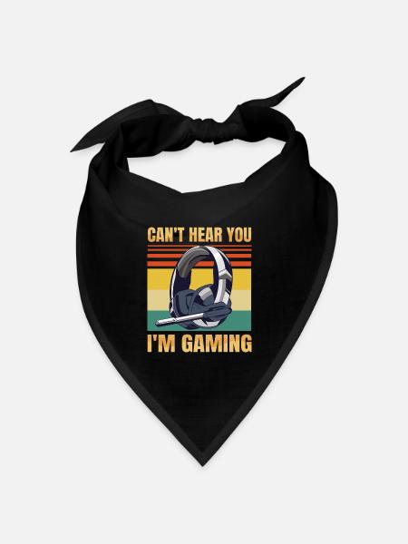 Funny Gamer Headset Can't Hear You I'm Gaming - Bandana Dreieckstuch - Schwarz