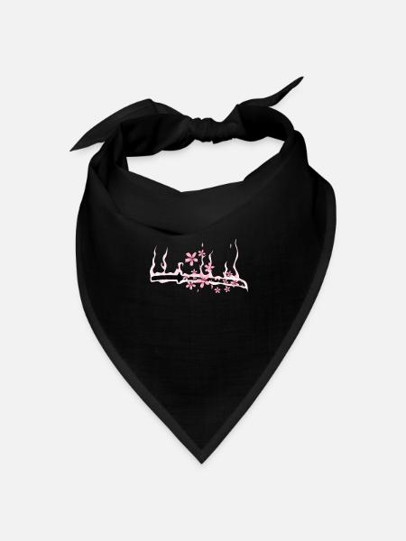 Sakura Katana Kirschblüten Festivalbaum Japan - Bandana Dreieckstuch - Schwarz