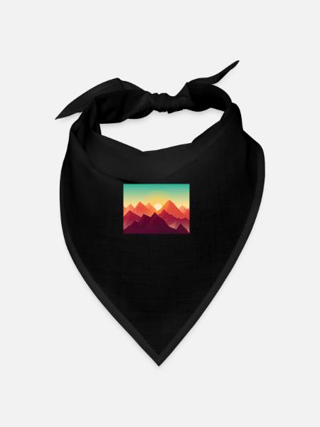 Berge - Sonnenaufgang - Bandana Dreieckstuch - Schwarz