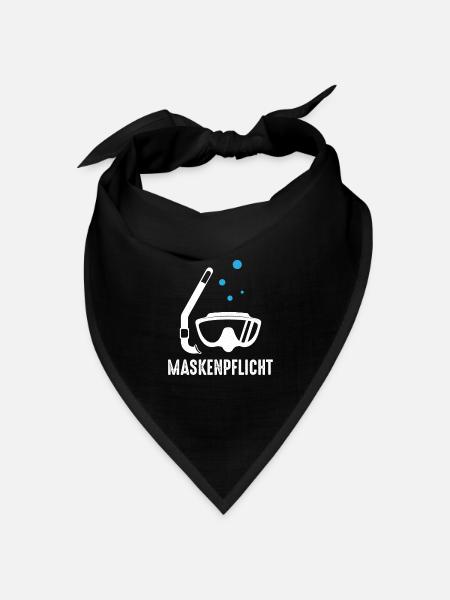 Maskenpflicht Taucher Maske Lustige Taucherbrille - Bandana Dreieckstuch - Schwarz