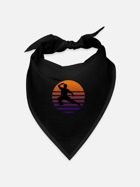Tai Chi Schattenbild - Bandana Dreieckstuch - Schwarz