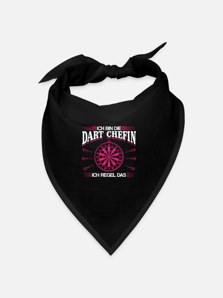 Dart Chefin Darts Darter Geschenk - Bandana Dreieckstuch - Schwarz