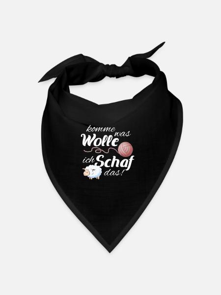 Witziger Wolle Spruch für Näherinnen Geschenk - Bandana Dreieckstuch - Schwarz