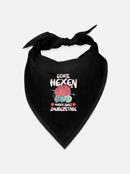 Stricken Nähen Häkeln Stricknadel Wolle Geschenk - Bandana Dreieckstuch - Schwarz