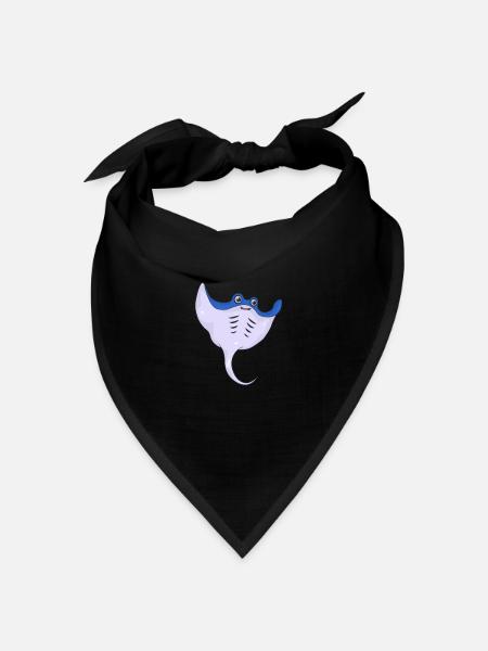Rochen - Bandana Dreieckstuch - Schwarz