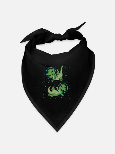 Dinosaurier Geschenk Astronaut Shirt Kinder Dino - Bandana Dreieckstuch - Schwarz
