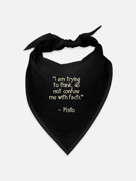 Platon Zitat - I am trying to think | Weisheit - Bandana Dreieckstuch - Schwarz