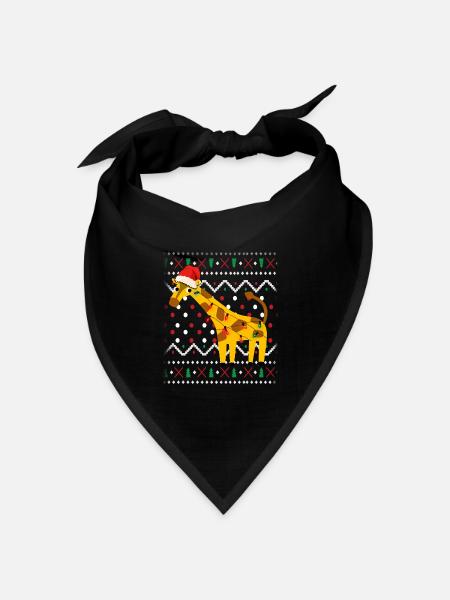 Giraffe Ugly Christmas - Bandana Dreieckstuch - Schwarz