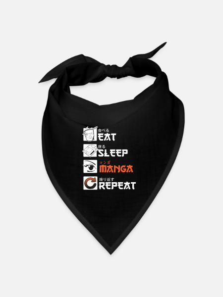 eat sleep manga repeat - Bandana Dreieckstuch - Schwarz